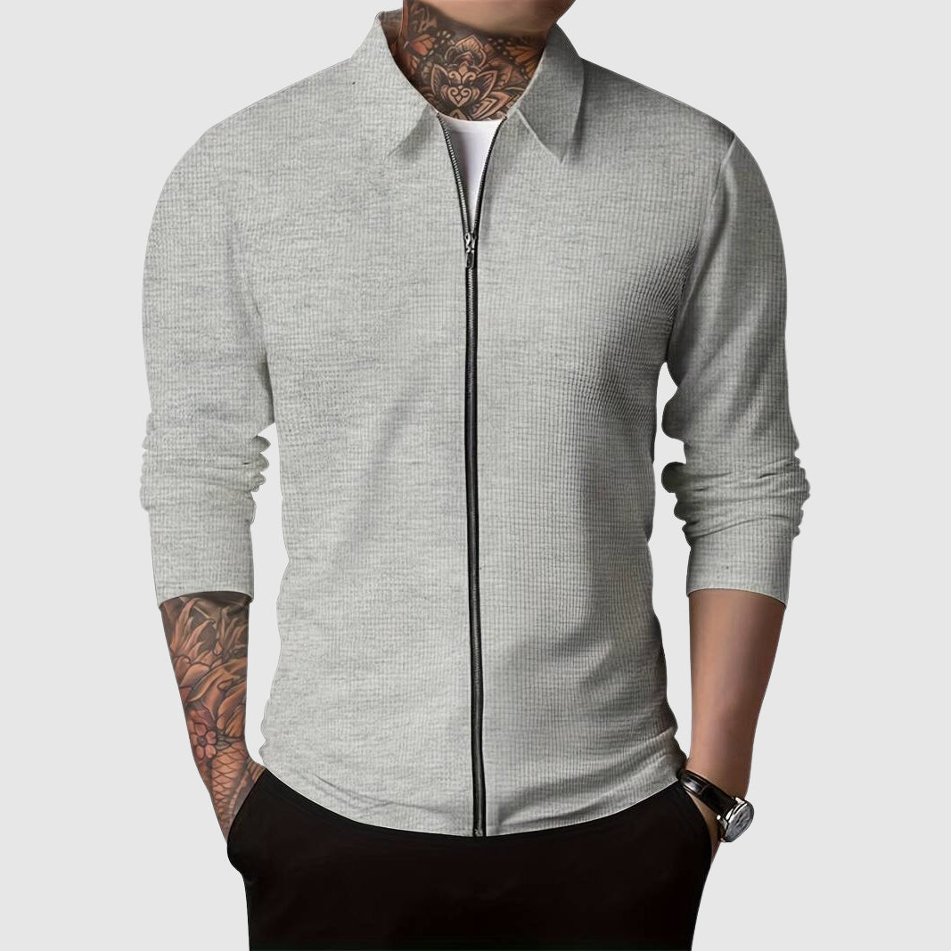 Praktische Waffle-Fleece-Jacke Zip-Up