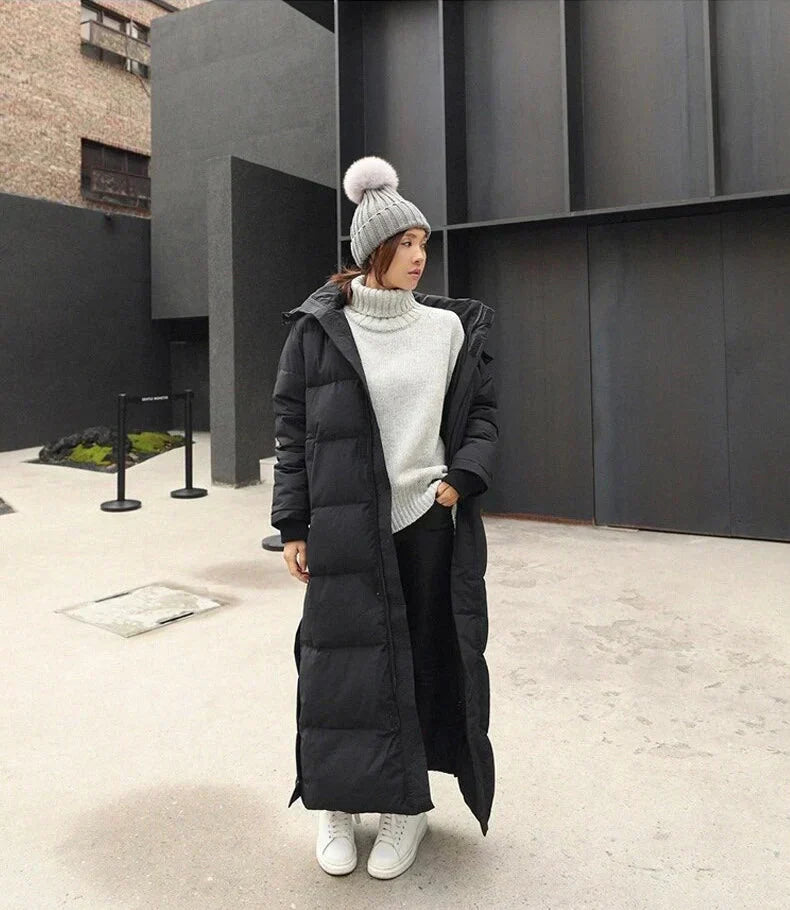 Winter Down Coat Long High Collar Practical