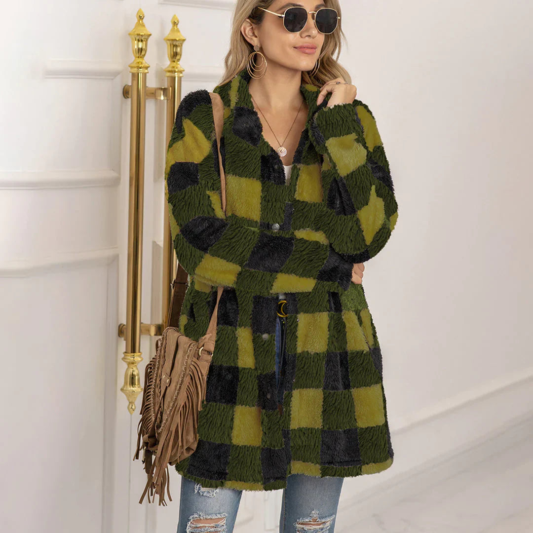 Plaid Women's Jacket Comfortable Modern
