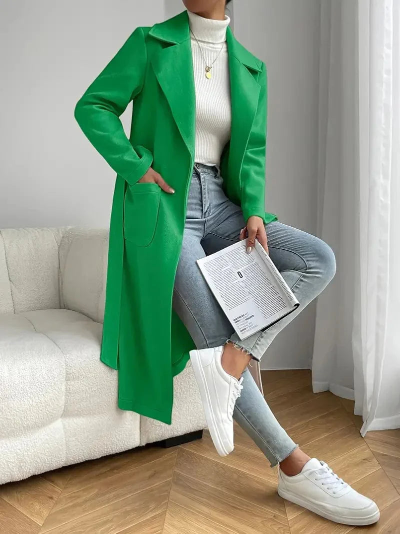 Eleganter Wintermantel Lang Damen Mantel Zeitlos - IdealeKleiden