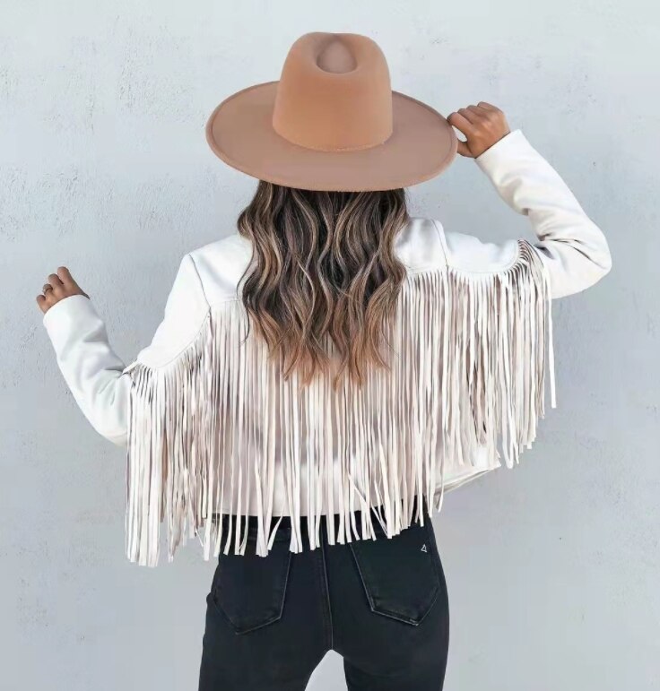 Stylische Westernjacke Damen Fransen Look
