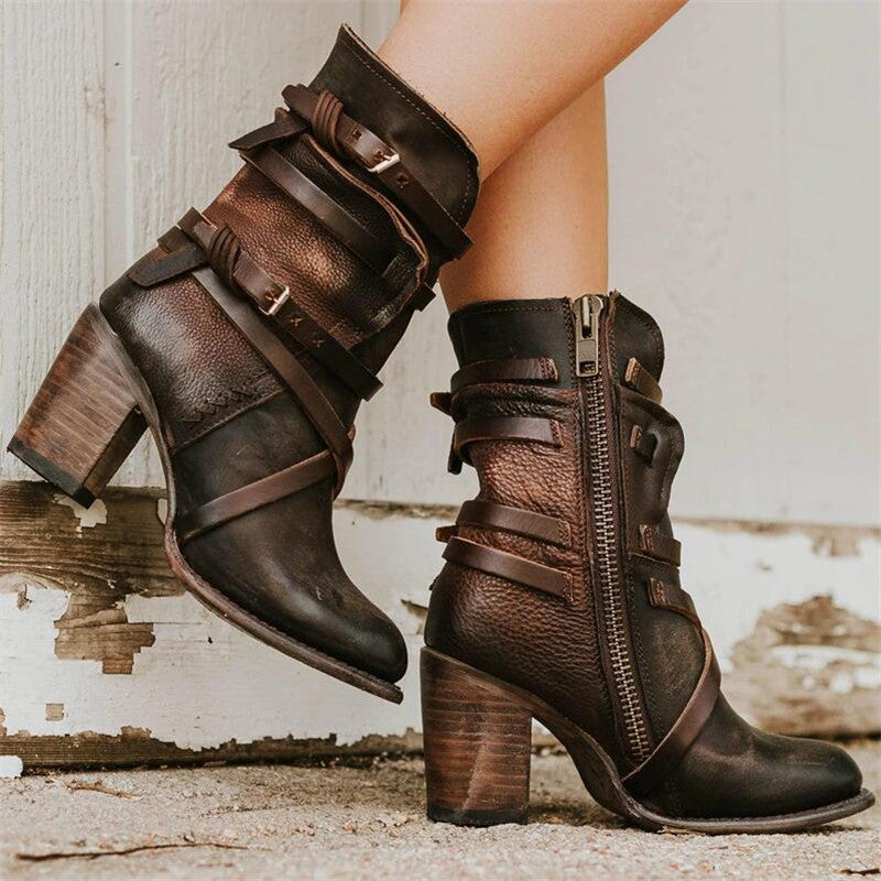 Stylish Women's Retro Leather Boots