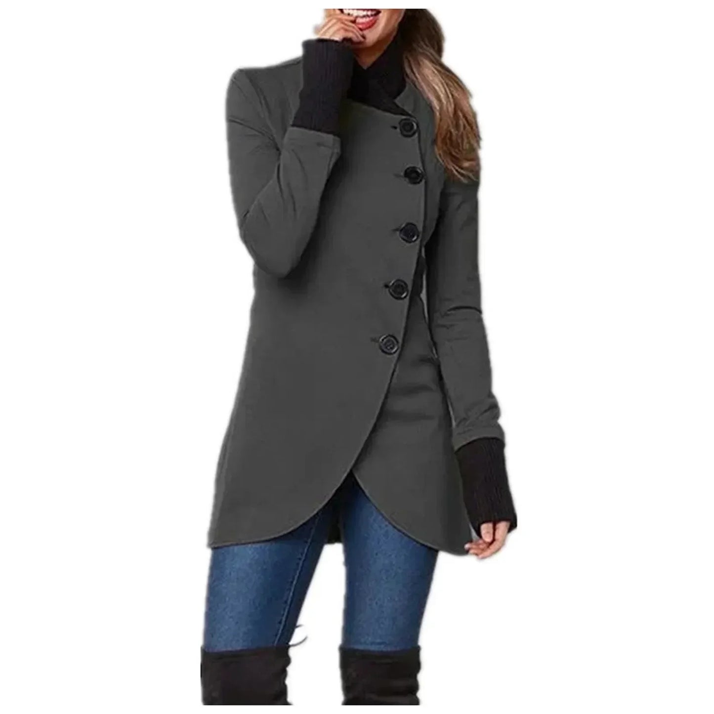 Fashionable Women's Jacket Button Closure
