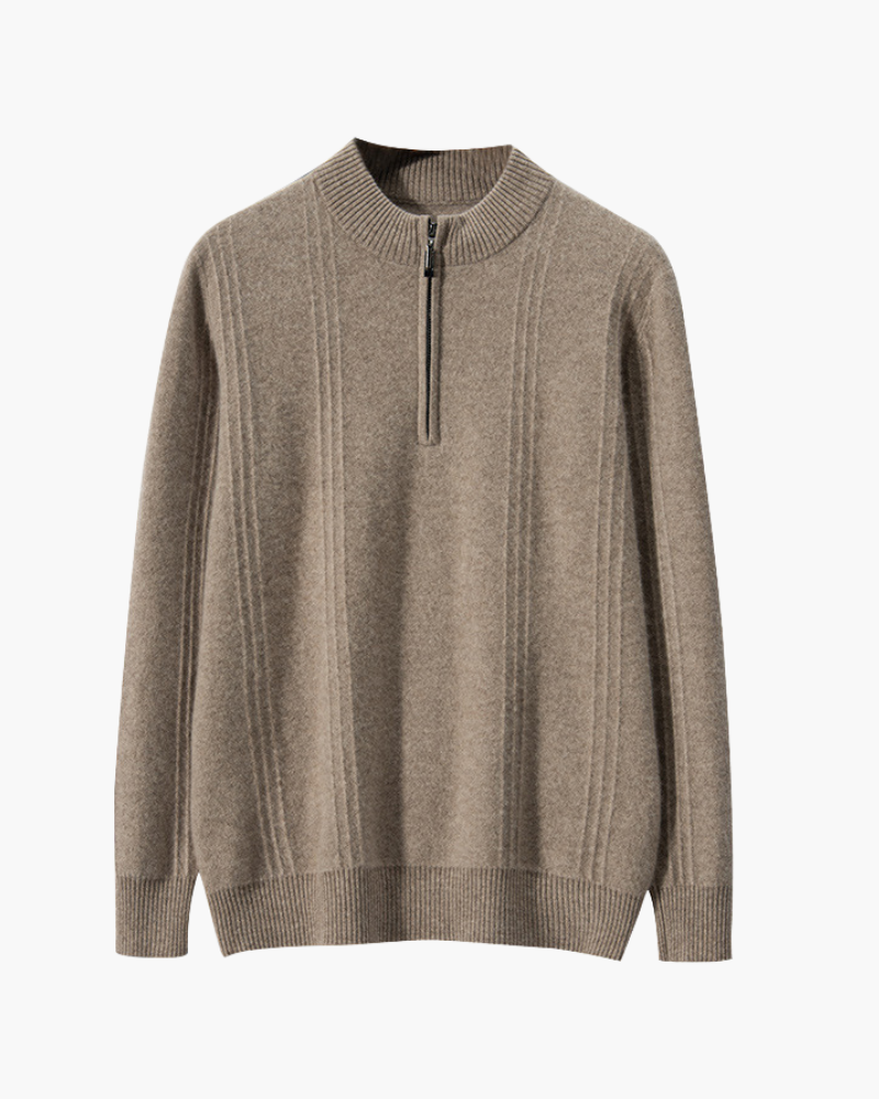 Moderner Pullover aus Wolle mit Reißverschluss