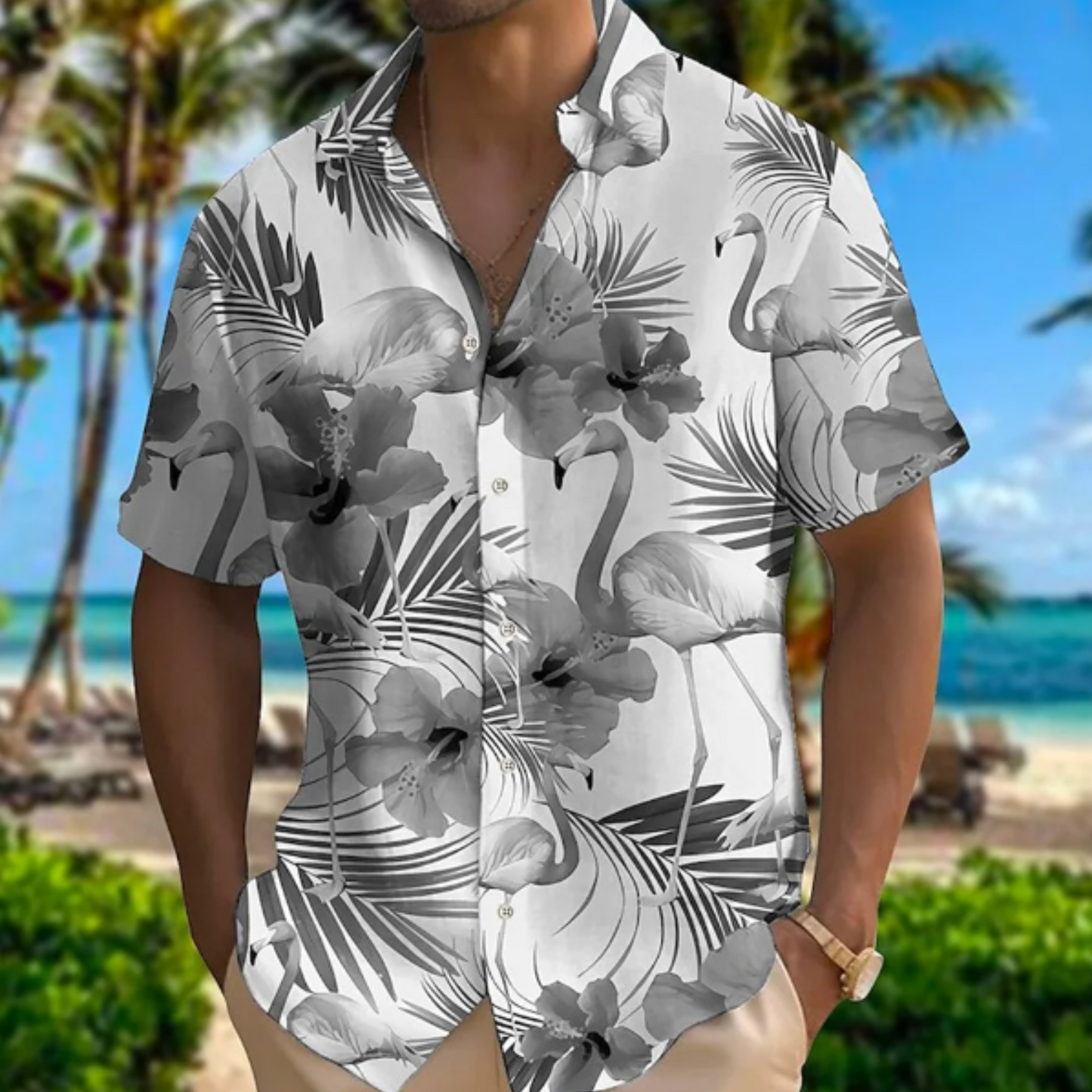 Men's Hawaiian Style Summer Blouse
