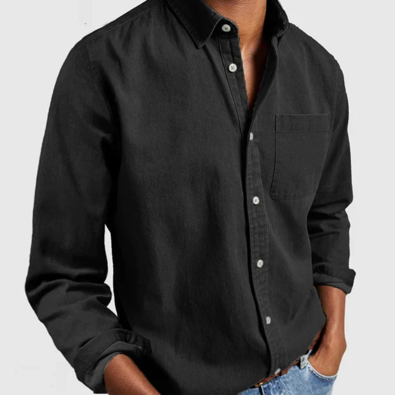 Men's lightweight long-sleeve cotton shirt