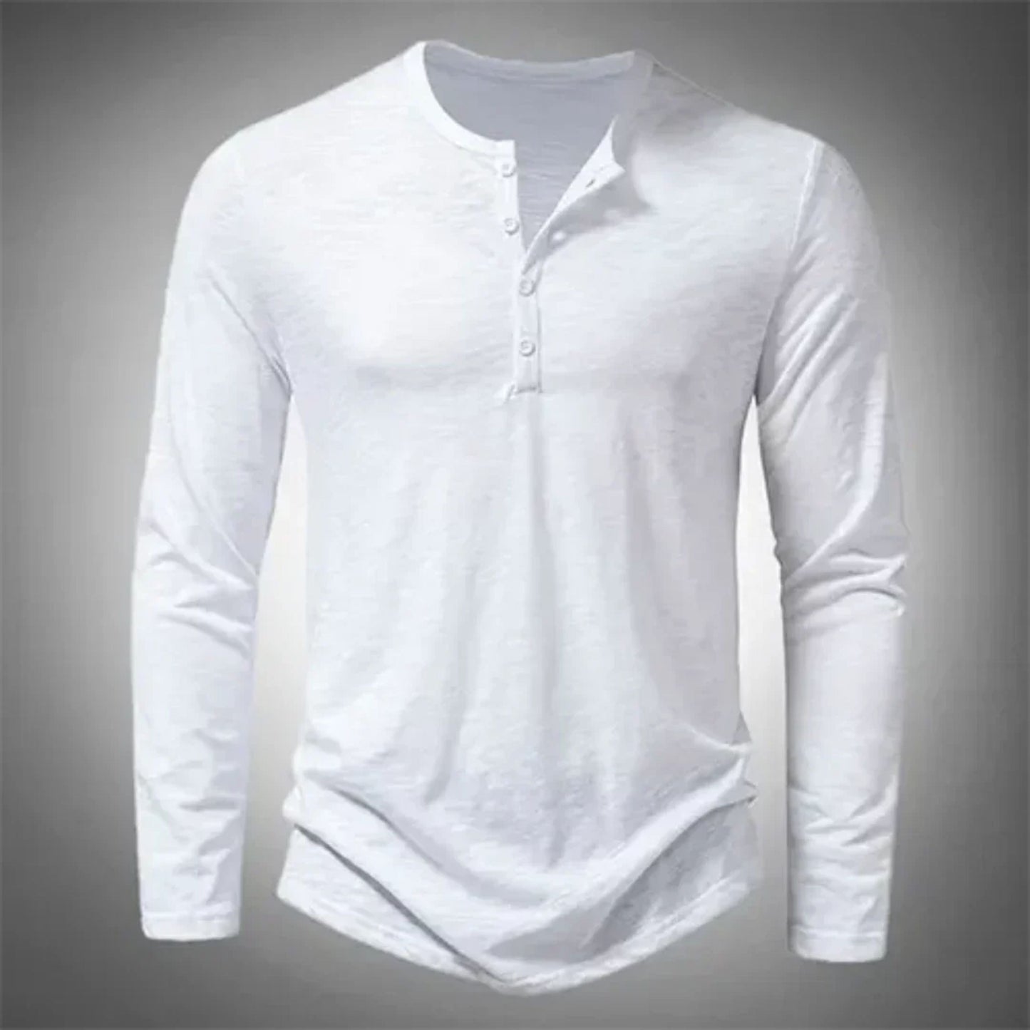 Men's Casual Half-Button Long-Sleeve Shirt