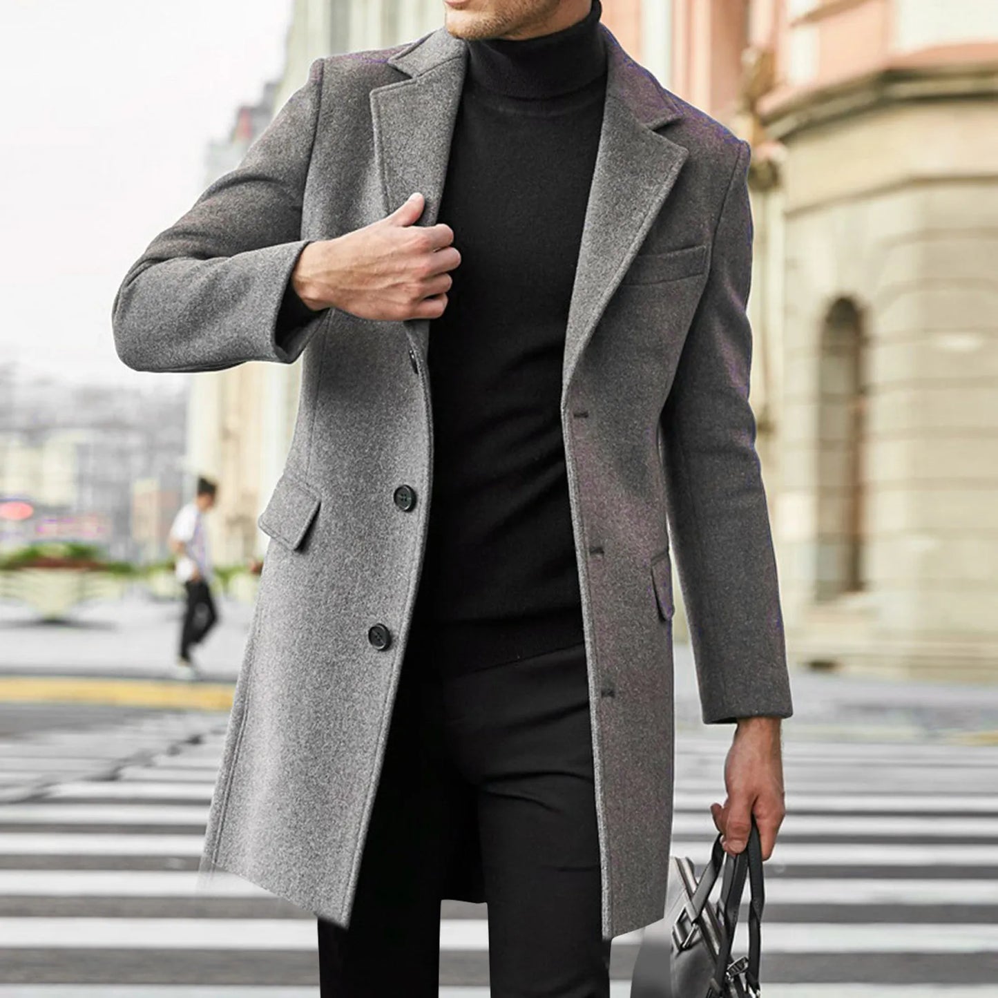 Men's Winter Coat Elegant Lapel Collar