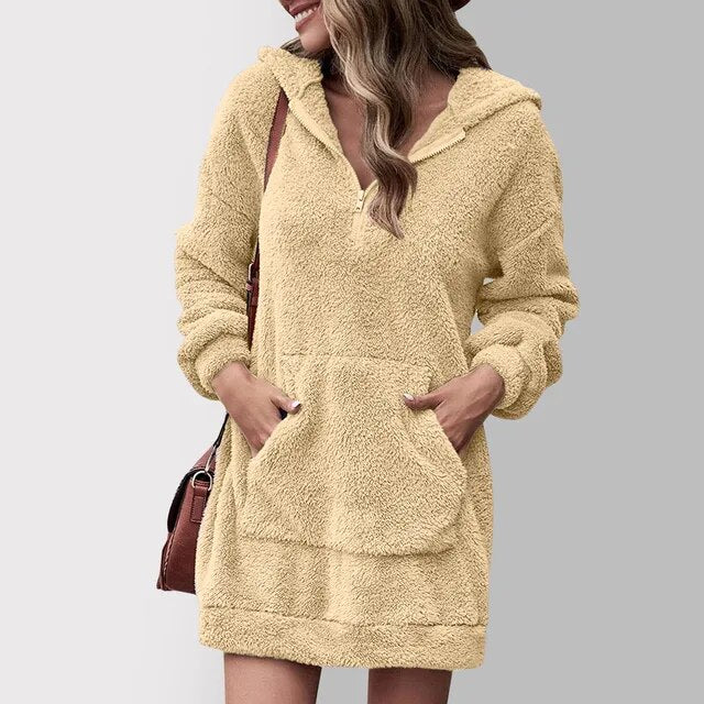 Soft Hooded Sweatshirt Dress
