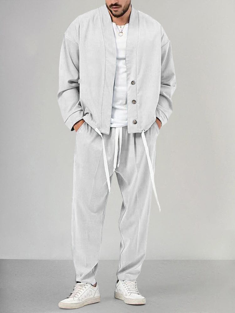 Men's Comfortable Two-Piece Overshirt Set