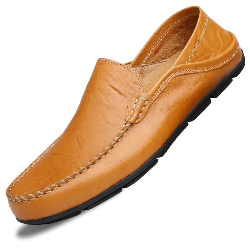 Comfortable Men's Leather Slippers Black