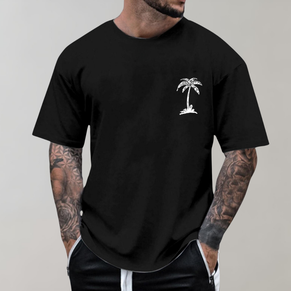 Men's T-Shirt Palm Print Loose Design