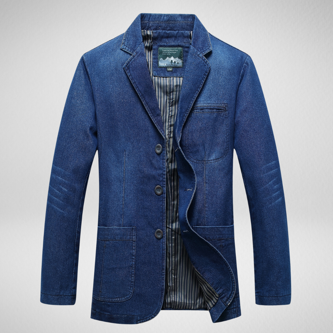 Modischer Denim-Blazer mit Knopfverschluss