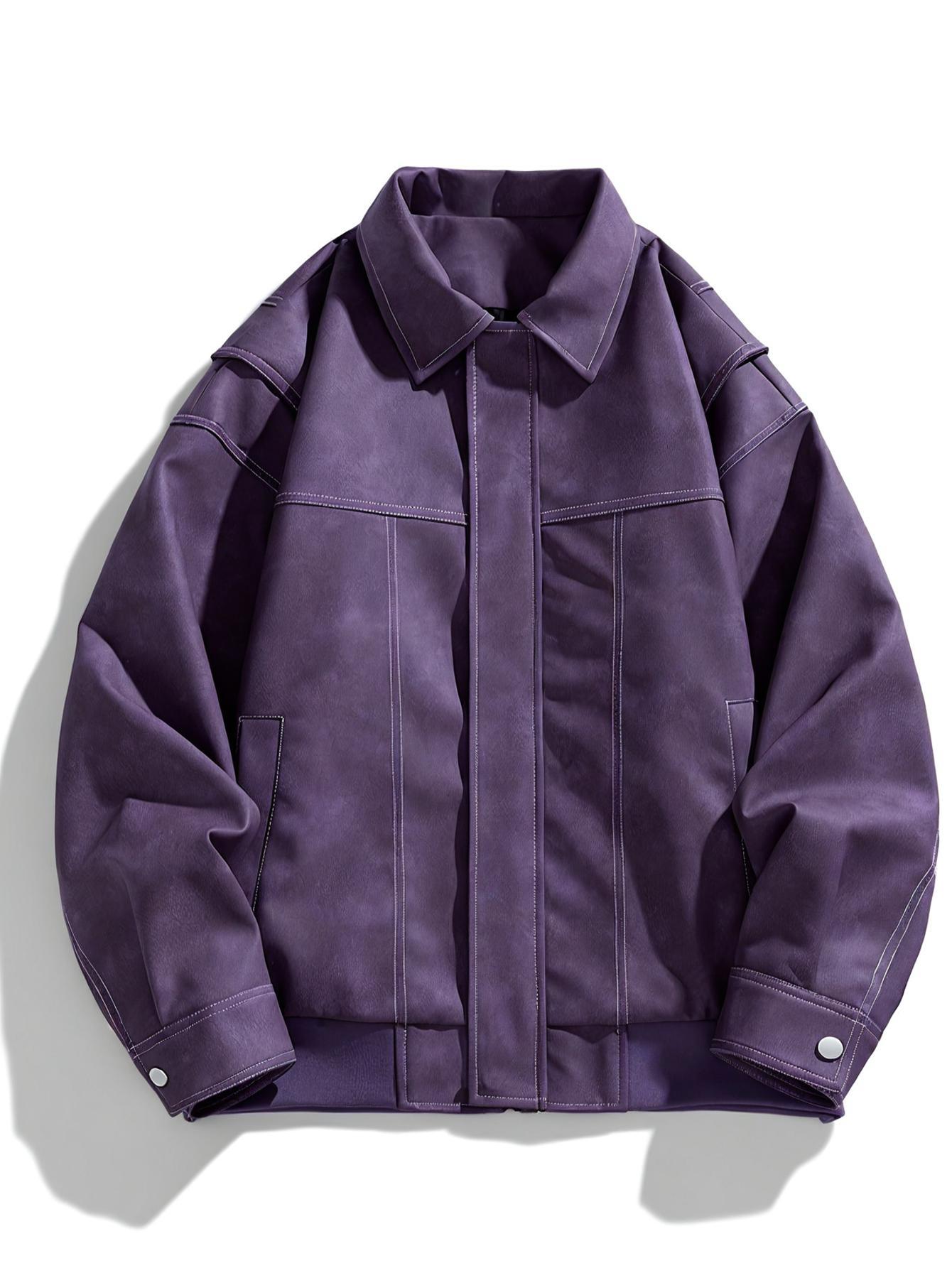 Ledermantel Damen Modern mit Reißverschluss & Taschen