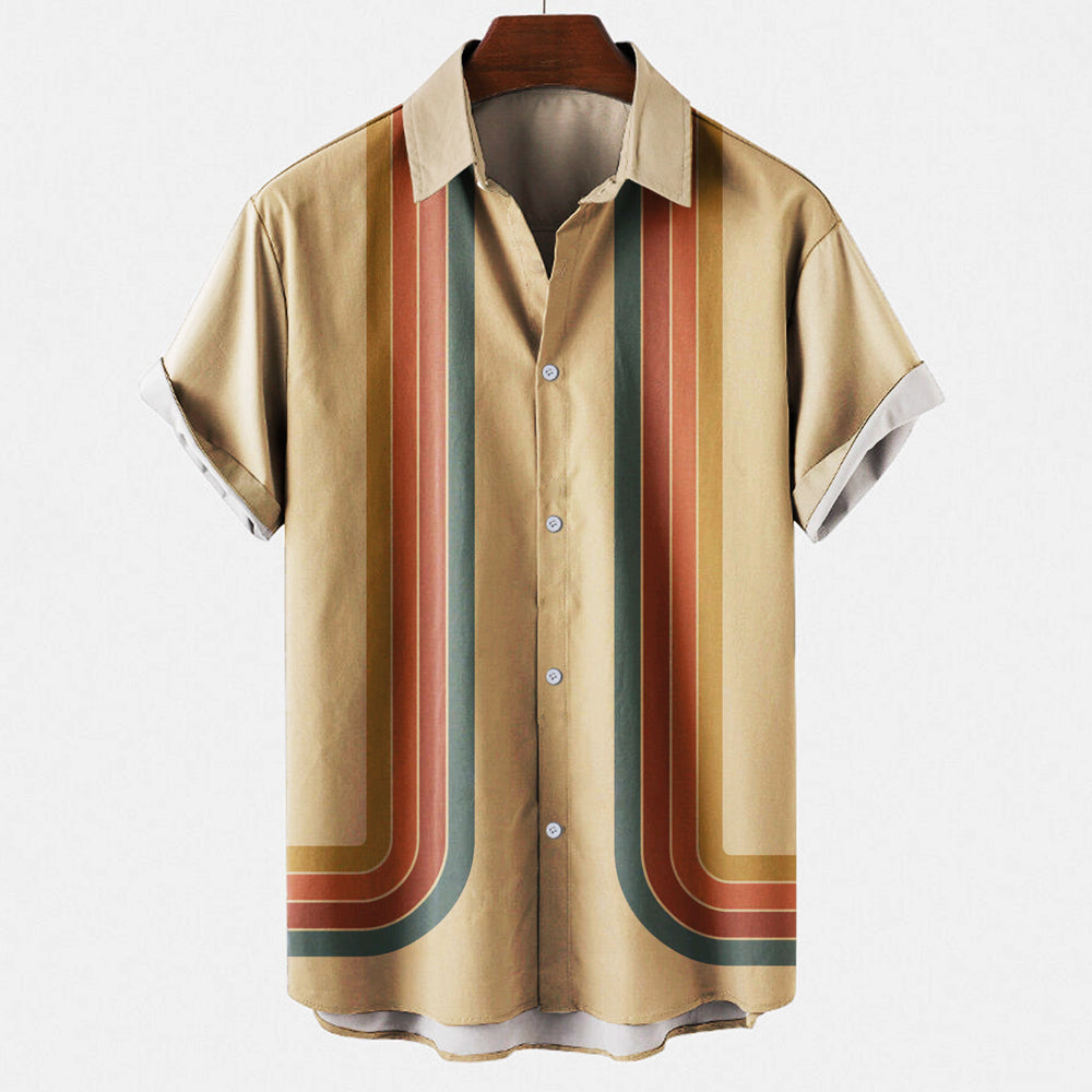 Men's Retro Short-Sleeve Casual Shirt