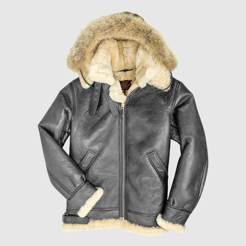 Luxury Pilot Jacket Fur-Lined Warm