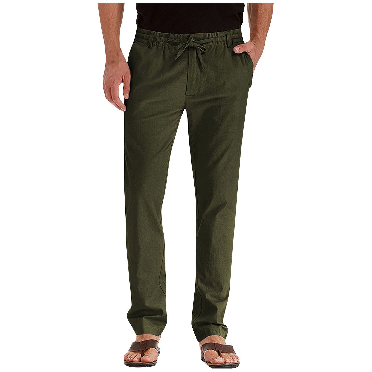 Men's Pants Straight Leg Elastic