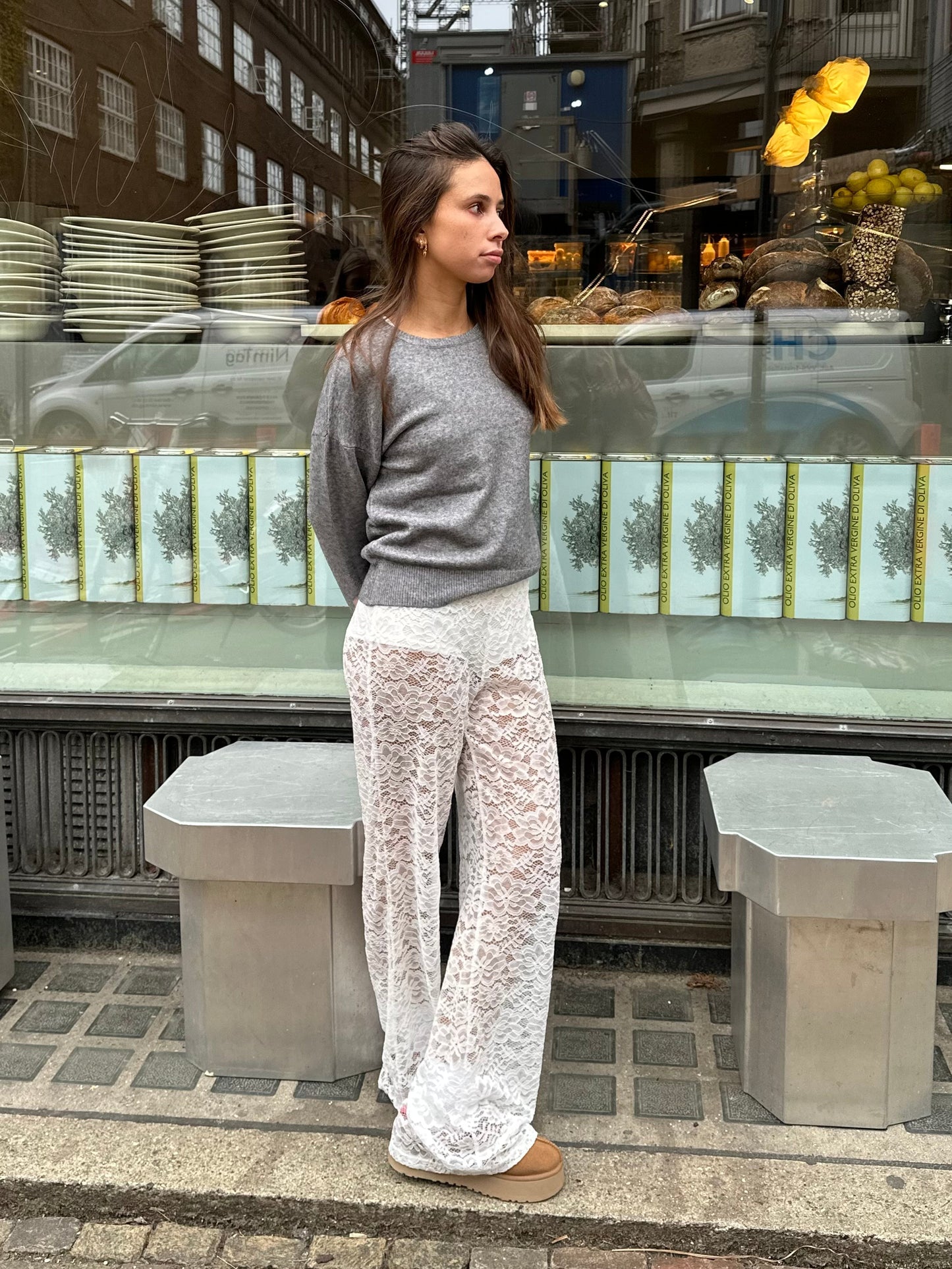 Elegant Women's Lace Wide-Leg Trousers