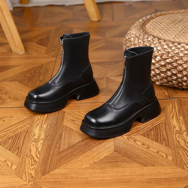 Genuine Leather Boots Winter Fashion Women