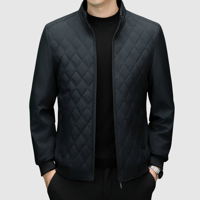 Men's Quilted Jacket Full Zip - Modern Chest Design