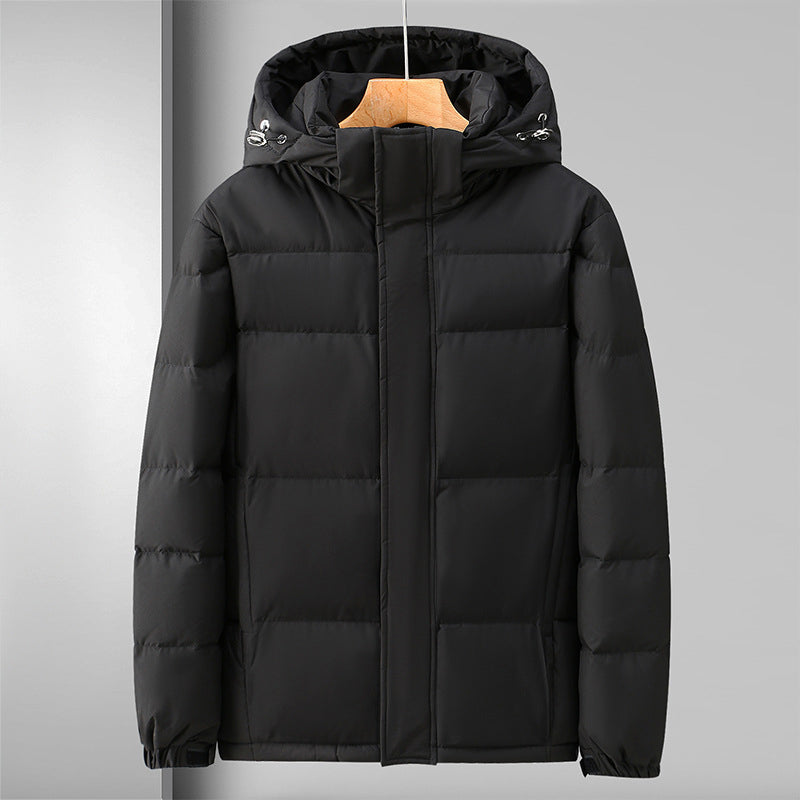 Windproof puffer jacket with hood and zip