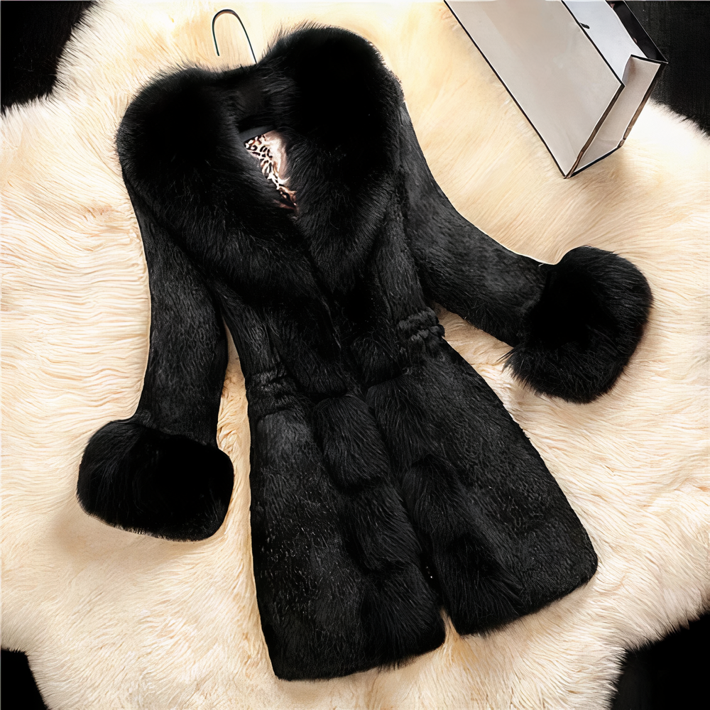 Fashionable Faux Fur Jacket Elegant Women