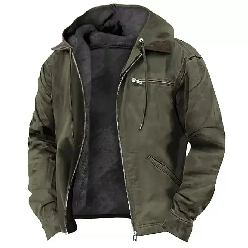 Men's Winter Jacket Thick Hood Warm