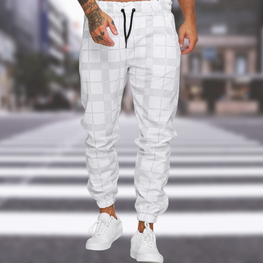 Men's Plaid Elastic Jogger Pants