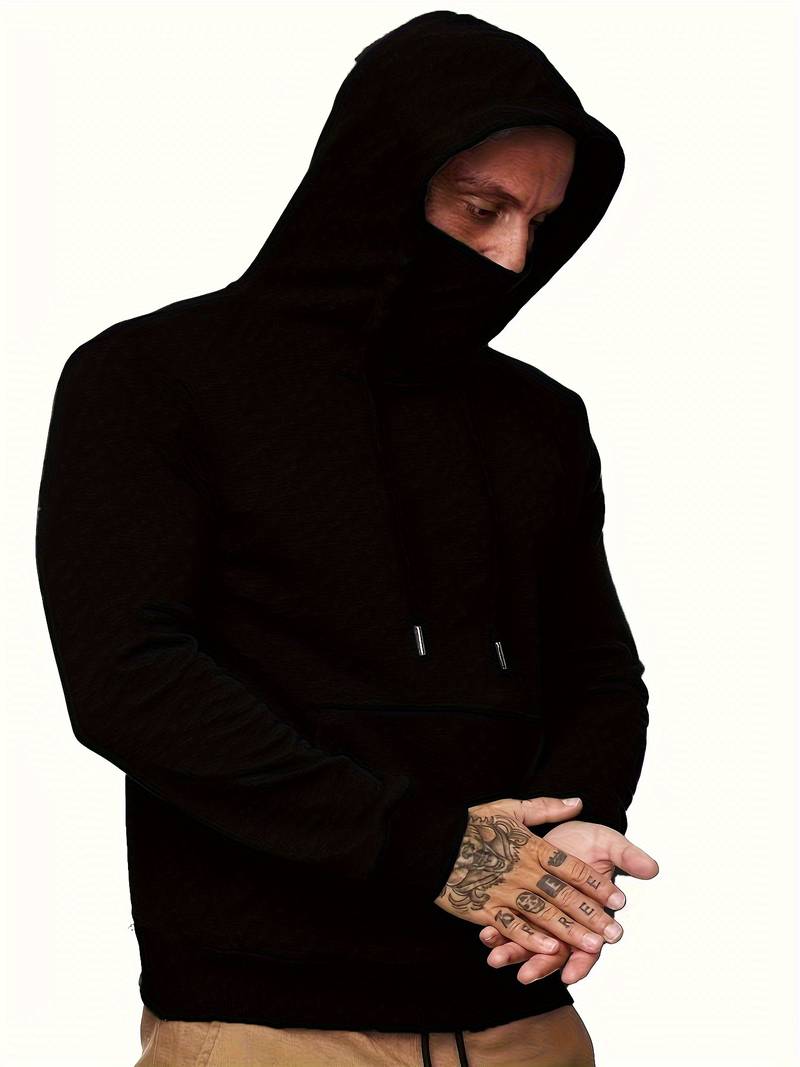 Men's Hoodie with Face Mask and Pocket