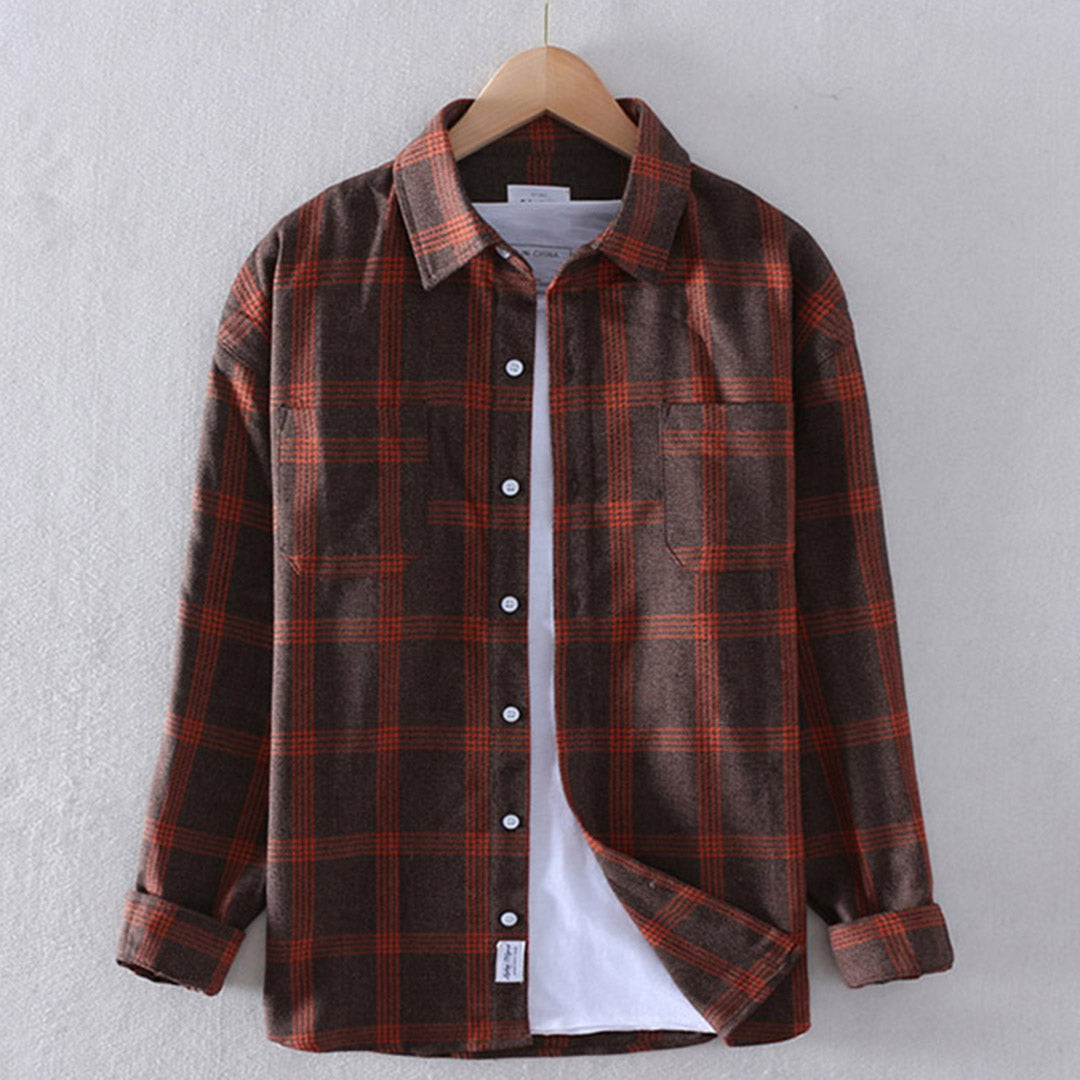 Men's Plaid Long Sleeve Modern Shirt