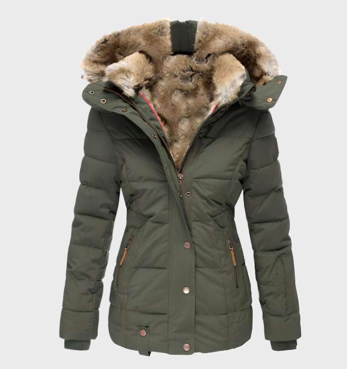 Elegant Women's Winter Jacket Slim Fit Hood