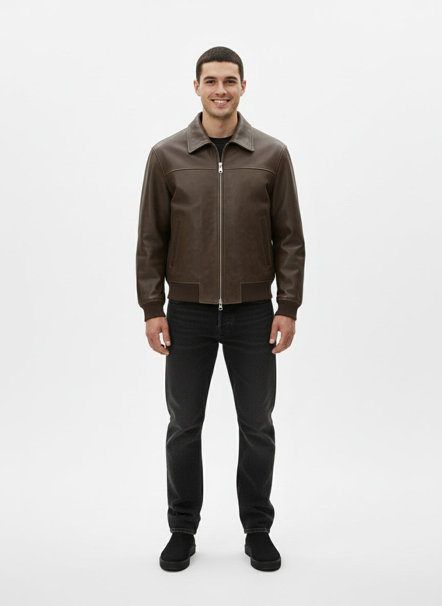 Lederjacke Herren Modern Stylish - IdealeKleiden