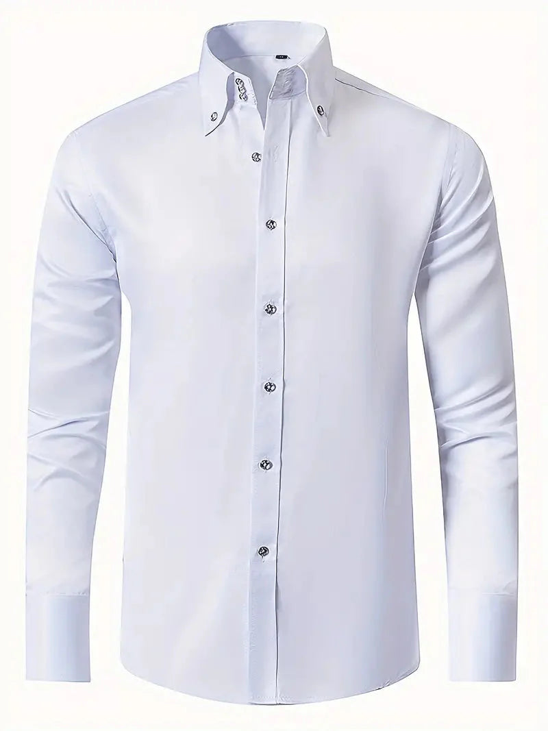 Men's wrinkle-free shirt with turn-down collar