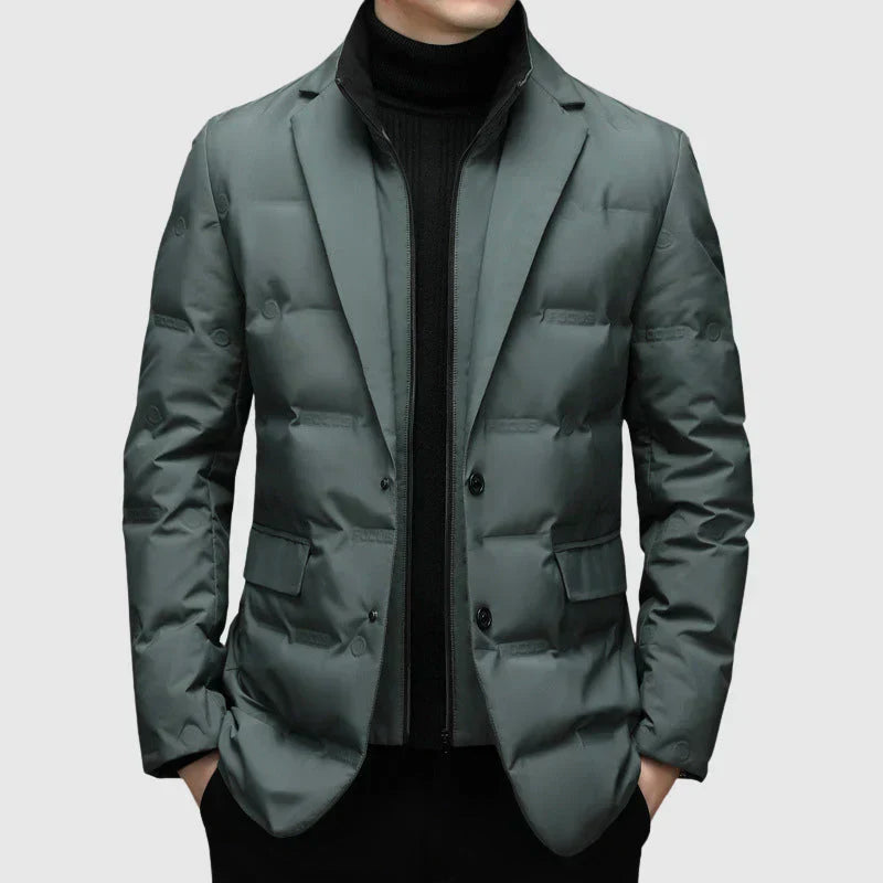 Elegant Quilted Blazer Women's Jacket Two-Button Cut