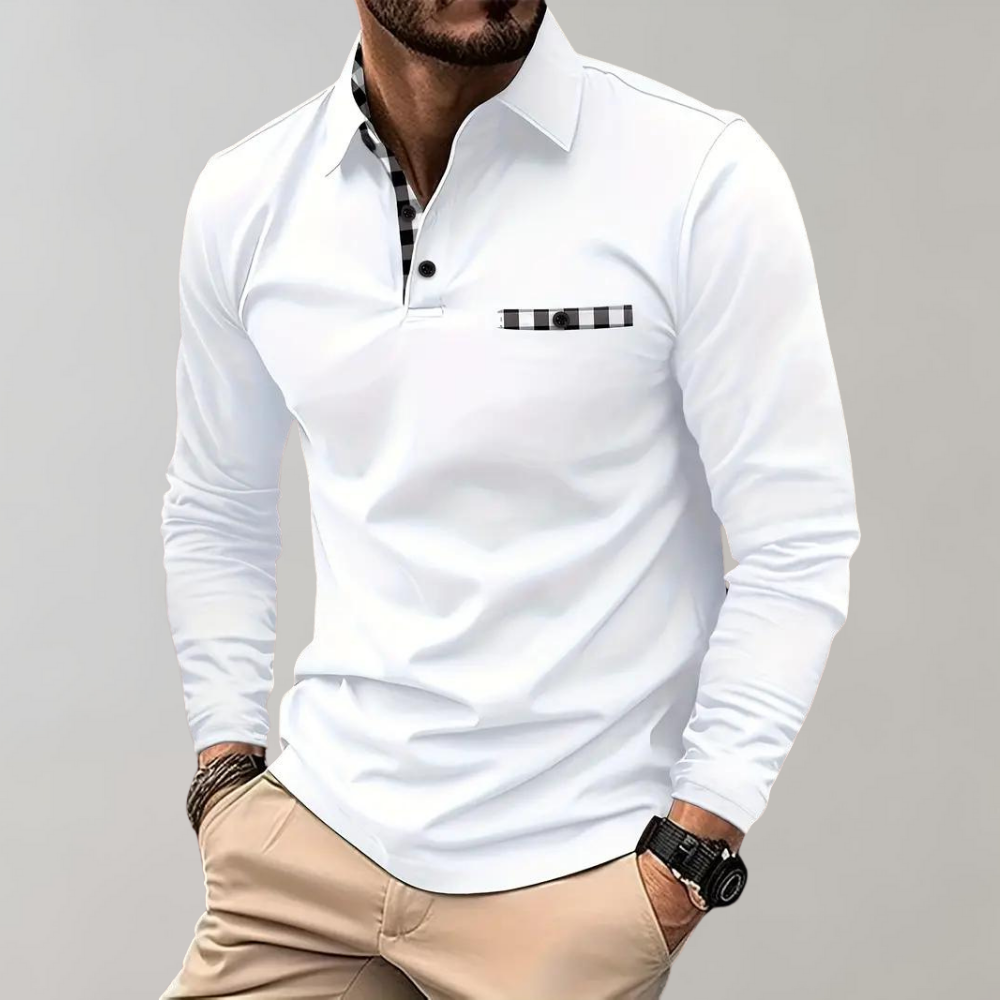 Men's Long-Sleeve Polo Shirt Elegant Design