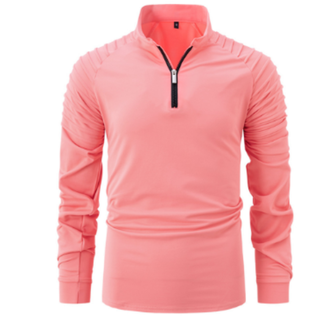 Men's Long-Sleeve Quarter-Zip Solid Pullover