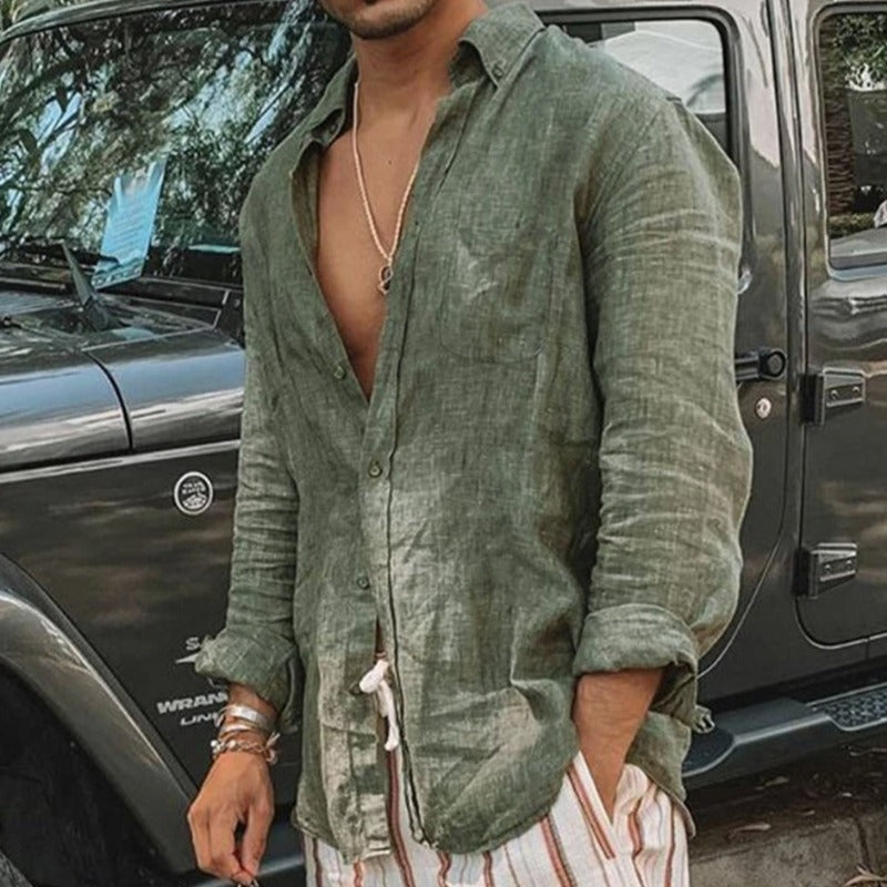 Men's Lightweight Button-Down Summer Shirt