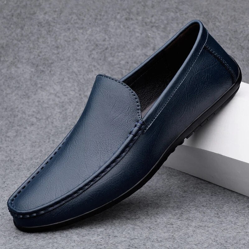 Leather Moccasin Slippers Comfortable Men's