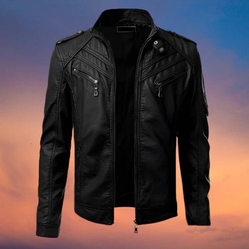 Elegant Men's Leather Biker Jacket