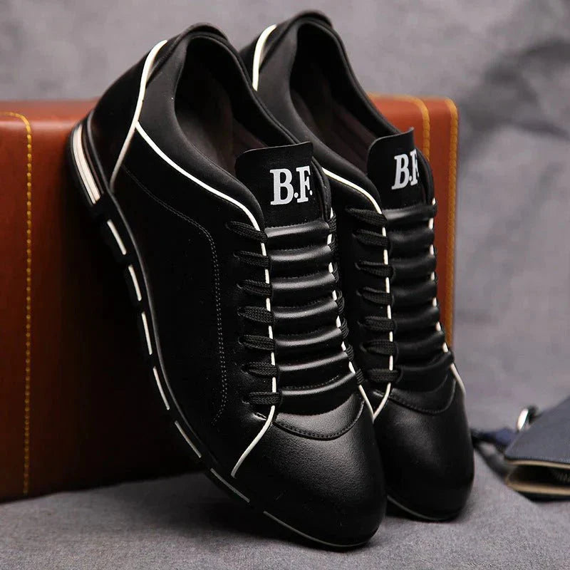 Men's Leather Sneakers Comfortable Slip-On Shoes