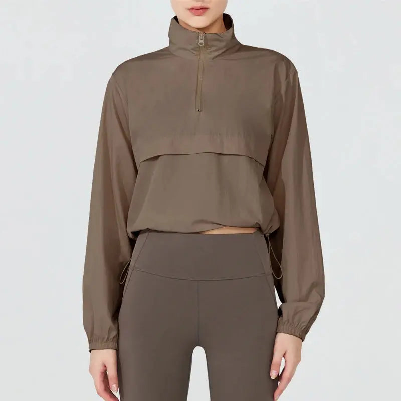 Women's Quilted Jacket Quarter Zip Modern