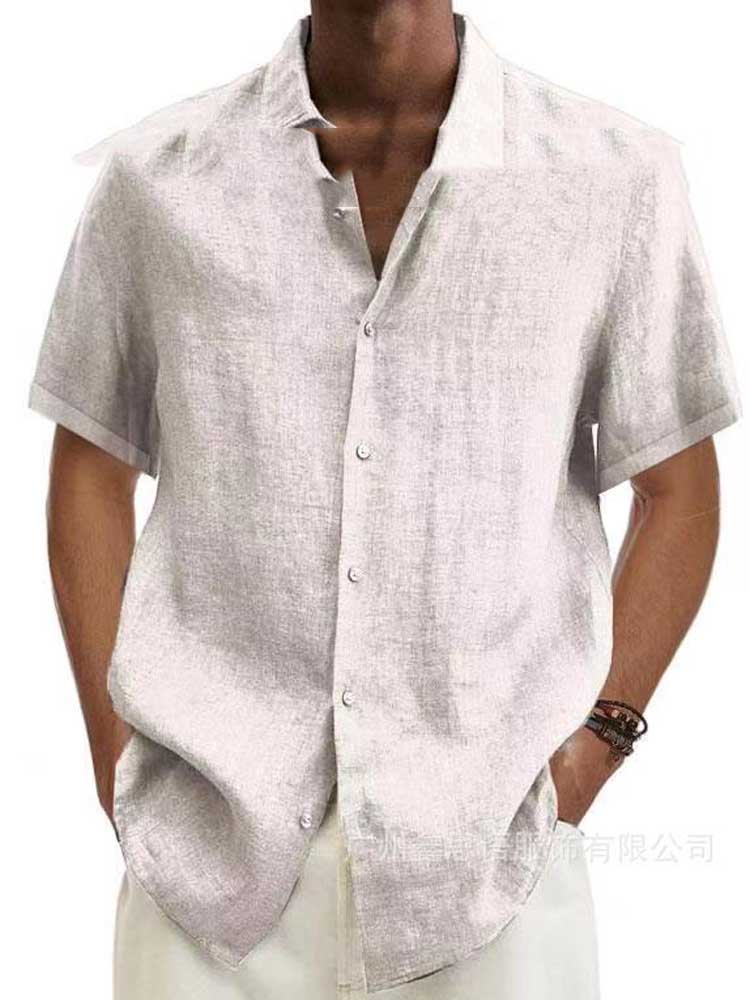 Summer Shirt Linen Look Short-sleeved