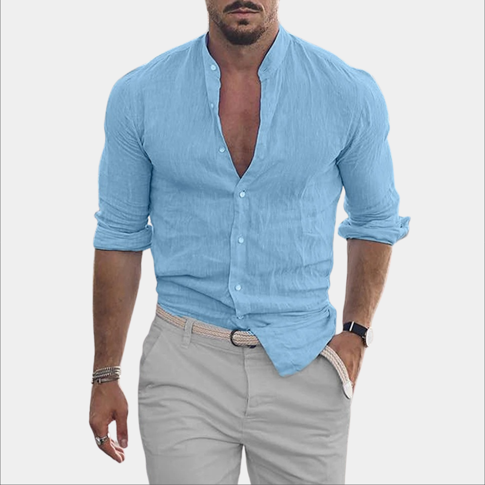 Lightweight Linen Long-Sleeve Summer Shirt