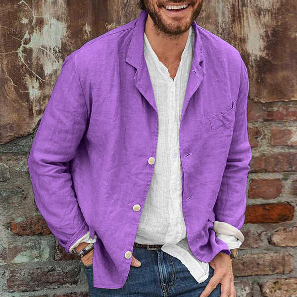 Men's Long Sleeve Elegant Linen Blazer