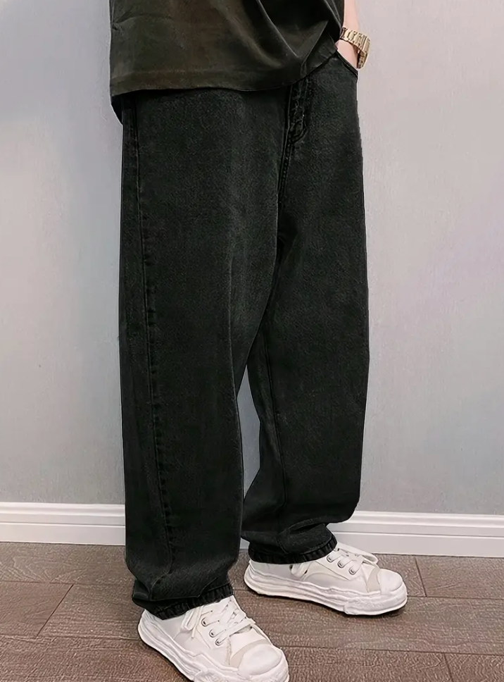 Comfortable Men's Jeans Stonewash Baggy Style
