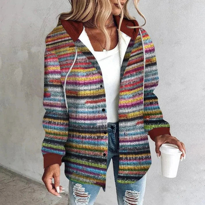 Modische Kapuzenjacke Bunt Eleganz - IdealeKleiden