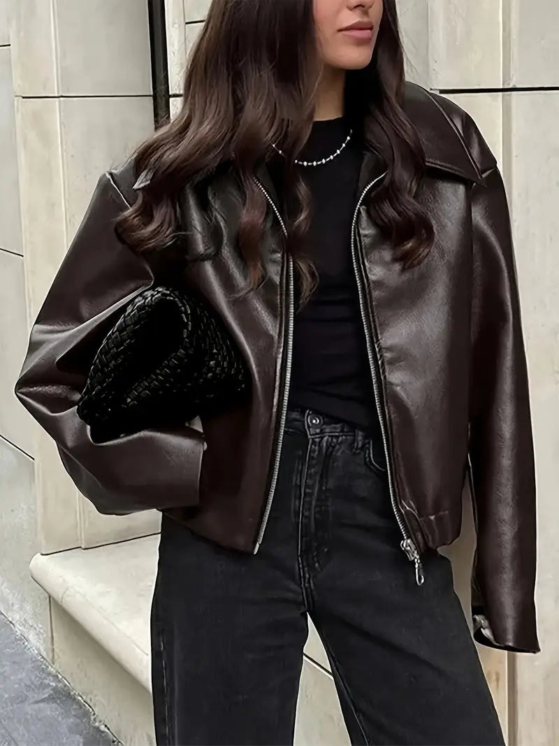 Women's Comfortable Zip-Up Bomber Jacket