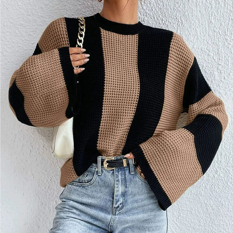 Fashionable Women's Knitted Sweaters with Wide Sleeves