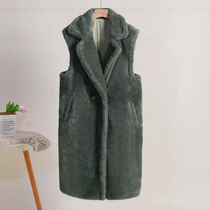 Women's Plush Sleeveless Winter Coat