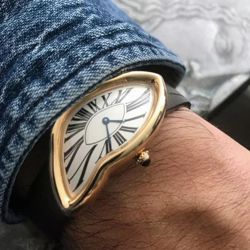 Stylish Men's Watch Leather Black Strap